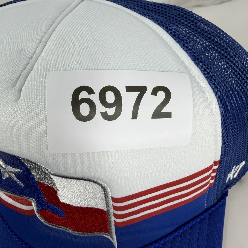 Texas Rangers Hat Cap Snap Back Mens One Size Blue White MLB Baseball 47 Trucker
